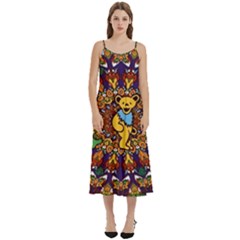 Grateful Dead Psychedelic Bears Casual Spaghetti Strap Midi Dress by Tsamara