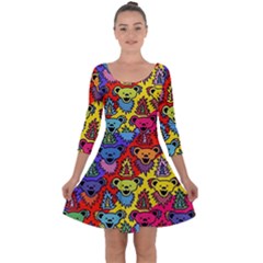 Grateful Dead Jam Bears Quarter Sleeve Skater Dress by Tsamara