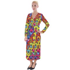 Grateful Dead Jam Bears Velvet Maxi Wrap Dress by Tsamara