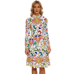 Owenjones Chinese 02 Bright-001 Long Sleeve Shirt Collar A-line Dress by Pixelchicken