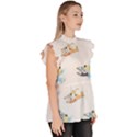 Bluey, Bluey merch, Bluey pattern, Bluey Bluey, bingo, Bluey design, bluey dog Ruffle Collar Short Sleeve Chiffon Top View3