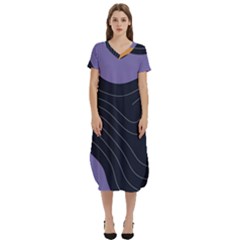 Abstract Topographic T-shirt Midi Dress With Pockets by Tsamara