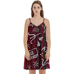 Abstract Pattern Background Mini Camis Dress With Pockets by Tsamara