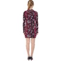 Abstract Pattern Background V-neck Bodycon Long Sleeve Dress View2
