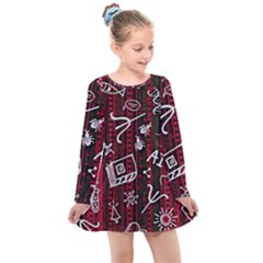 Abstract Pattern Background Kids  Long Sleeve Dress by Tsamara