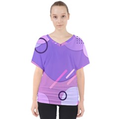 Colorful Labstract Wallpaper Theme V-neck Dolman Drape Top by Apen