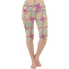 Abstract Pattern Design Scrapbooking Lightweight Velour Cropped Yoga Leggings by Paksenen
