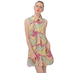 Abstract Pattern Design Scrapbooking Sleeveless Shirt Dress by Paksenen