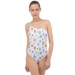 Bluey, Bluey Merch, Bluey Pattern, Bluey Bluey, Bingo, Bluey Design, Bluey Dog Classic One Shoulder Swimsuit by avitendut