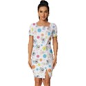 Bluey, Bluey merch, Bluey pattern, Bluey Bluey, bingo, Bluey design, bluey dog Fitted Knot Split End Bodycon Dress View1