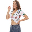 Bluey, Bluey merch, Bluey pattern, Bluey Bluey, bingo, Bluey design, bluey dog Twist Front Crop Top View2