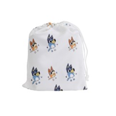 Bluey, Bluey Merch, Bluey Pattern, Bluey Bluey, Bingo, Bluey Design, Bluey Dog Drawstring Pouch (large) by avitendut
