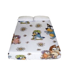 Bluey, Bluey Merch, Bluey Pattern, Bluey Bluey, Bingo, Bluey Design, Bluey Dog Fitted Sheet (full/ Double Size) by avitendut