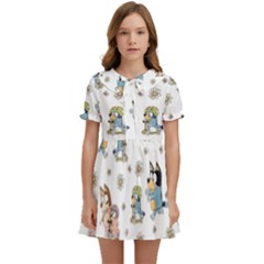 Bluey, Bluey Merch, Bluey Pattern, Bluey Bluey, Bingo, Bluey Design, Bluey Dog Kids  Sweet Collar Dress by avitendut