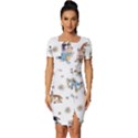 Bluey, Bluey merch, Bluey pattern, Bluey Bluey, bingo, Bluey design, bluey dog Fitted Knot Split End Bodycon Dress View1