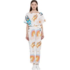 Bluey, Bluey Merch, Bluey Pattern, Bluey Bluey, Bingo, Bluey Design, Bluey Dog Batwing Lightweight Chiffon Jumpsuit by avitendut