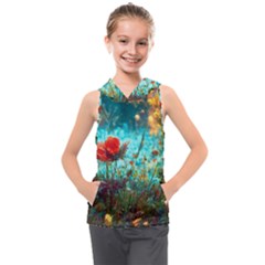 Flowers Detail Painting Nature Kids  Sleeveless Hoodie by Anend