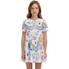 Bluey, Bluey Merch, Bluey Pattern, Bluey Bluey, Bingo, Bluey Design, Bluey Dog Kids  Sweet Collar Dress by avitendut