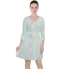 Bluey, Bluey Merch, Bluey Pattern, Bluey Bluey, Bingo, Bluey Design, Bluey Dog Quarter Sleeve Ruffle Waist Dress by avitendut