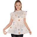 Bluey, Bluey merch, Bluey pattern, Bluey Bluey, bingo, Bluey design, bluey dog Ruffle Collar Short Sleeve Chiffon Top View1