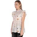 Bluey, Bluey merch, Bluey pattern, Bluey Bluey, bingo, Bluey design, bluey dog Ruffle Collar Short Sleeve Chiffon Top View2
