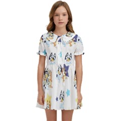 Bluey, Bluey Merch, Bluey Pattern, Bluey Bluey, Bingo, Bluey Design, Bluey Dog Kids  Sweet Collar Dress by avitendut