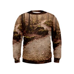 Path Trees Forest Fantasy Kids  Sweatshirt by Anend