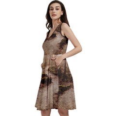 Path Trees Forest Fantasy Sleeveless V-neck Skater Dress With Pockets by Anend