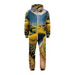 Sunflowers Flowers Nature Hooded Jumpsuit (kids) by Anend