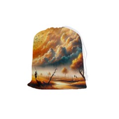 Nature Storm Painting Drawstring Pouch (medium) by Anend