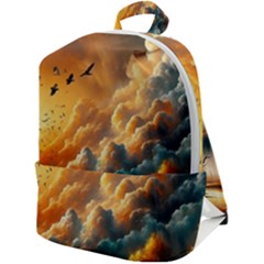 Nature Storm Painting Zip Up Backpack by Anend