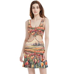 Tulips Field Tree Velour Cutout Dress by Anend
