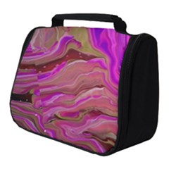 Magenta Waves Full Print Travel Pouch (small) by kaleidomarblingart