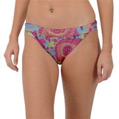 Mid Century Retro Floral 1970s 1960s Pattern 82 Band Bikini Bottoms by violetheavensky