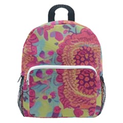 Mid Century Retro Floral 1970s 1960s Pattern 82 Kids  Age 5-10 Lightweight School Backpack With Side Pockets by violetheavensky