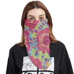 Mid Century Retro Floral 1970s 1960s Pattern 82 Face Covering Bandana (triangle) by violetheavensky