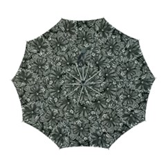 Mid Century Retro Floral 1970s 1960s Pattern 73 Automatic Folding Umbrella With Case (large) by violetheavensky