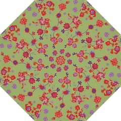 Mid Century Retro Floral 1970s 1960s Pattern 76 Folding Umbrellas by violetheavensky
