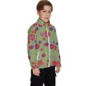 Mid Century Retro Floral 1970s 1960s Pattern 76 Kids  High Neck Windbreaker View3