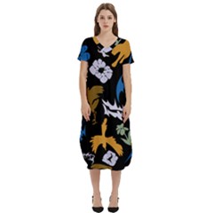 Pattern Design Seamless Texture T-shirt Midi Dress With Pockets by Tsamara