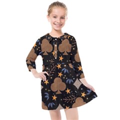 Seamless Pattern Repeat Repetition Kids  Quarter Sleeve Shirt Dress by Tsamara