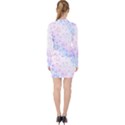 Digital Art Artwork Abstract Pink Purple V-neck Bodycon Long Sleeve Dress View2