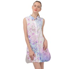Digital Art Artwork Abstract Pink Purple Sleeveless Shirt Dress by Dutashop