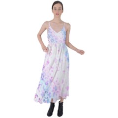 Digital Art Artwork Abstract Pink Purple Tie Back Maxi Dress by Dutashop