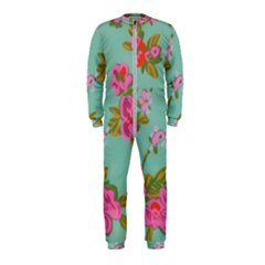 Mid Century Retro Floral 1970s 1960s Pattern 81 Onepiece Jumpsuit (kids) by violetheavensky