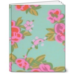 Mid Century Retro Floral 1970s 1960s Pattern 81 8  X 10  Hardcover Notebook by violetheavensky