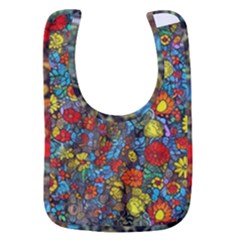 Mid Century Retro Floral 1970s 1960s Pattern 56 Baby Bib by violetheavensky