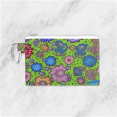 Mid Century Retro Floral 1970s 1960s Pattern 59 Canvas Cosmetic Bag (small) by violetheavensky