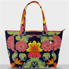 Mid Century Retro Floral 1970s 1960s Pattern 54 Back Pocket Shoulder Bag  by violetheavensky