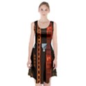 Sci-fi Futuristic Science Fiction City Neon Scene Artistic Technology Machine Fantasy Gothic Town Bu Racerback Midi Dress View1